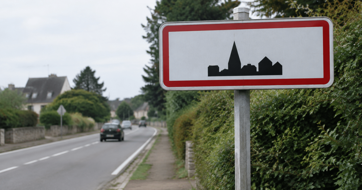 Panneau routier affichant population La Baule-Escoublac face route